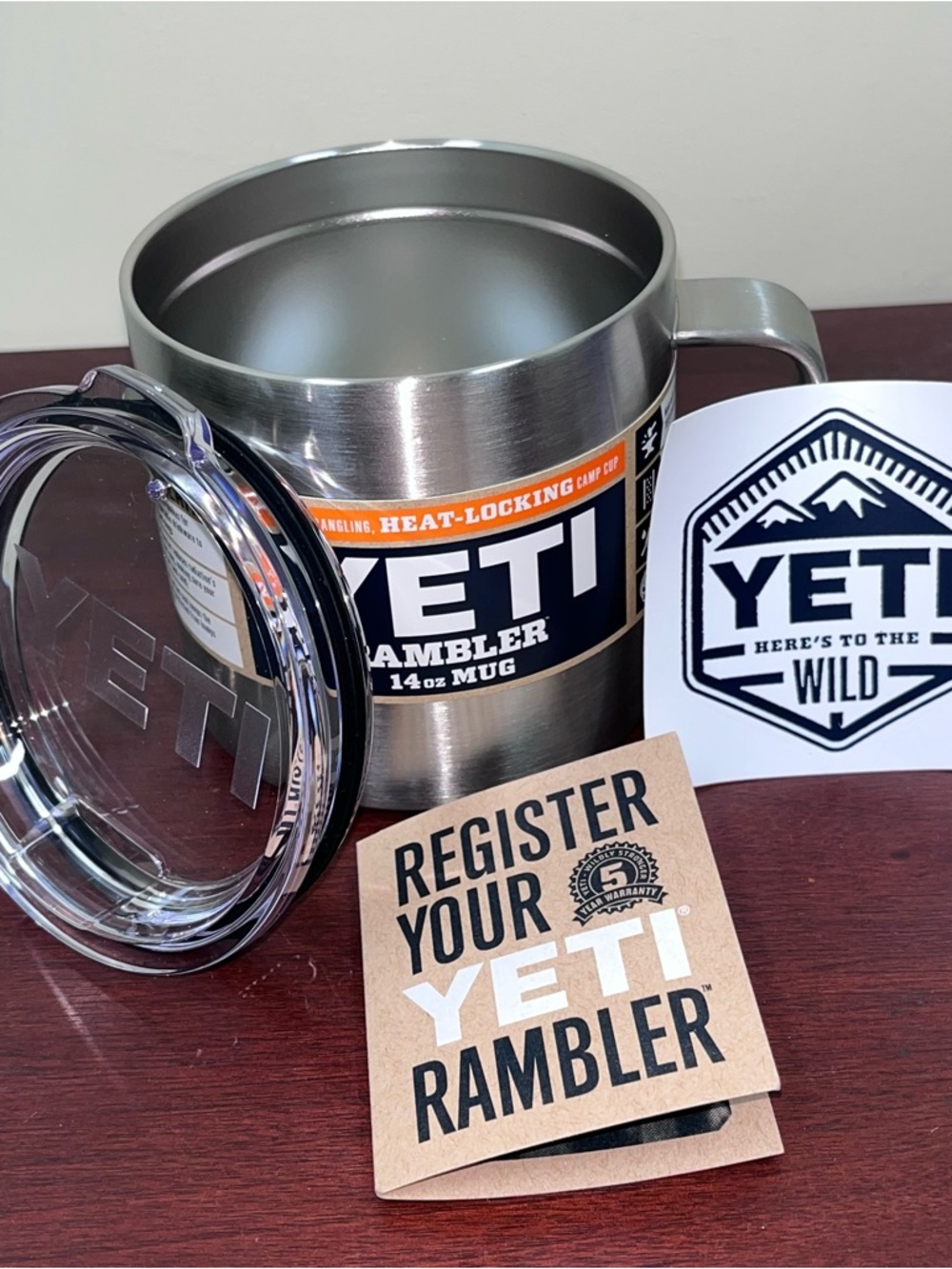 Stainless Steel Yeti Rambler 14oz Mug New